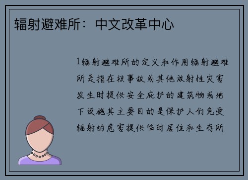 辐射避难所：中文改革中心